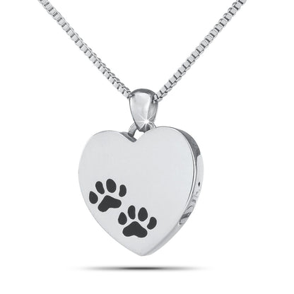 Paw Print Heart Silver Keepsake